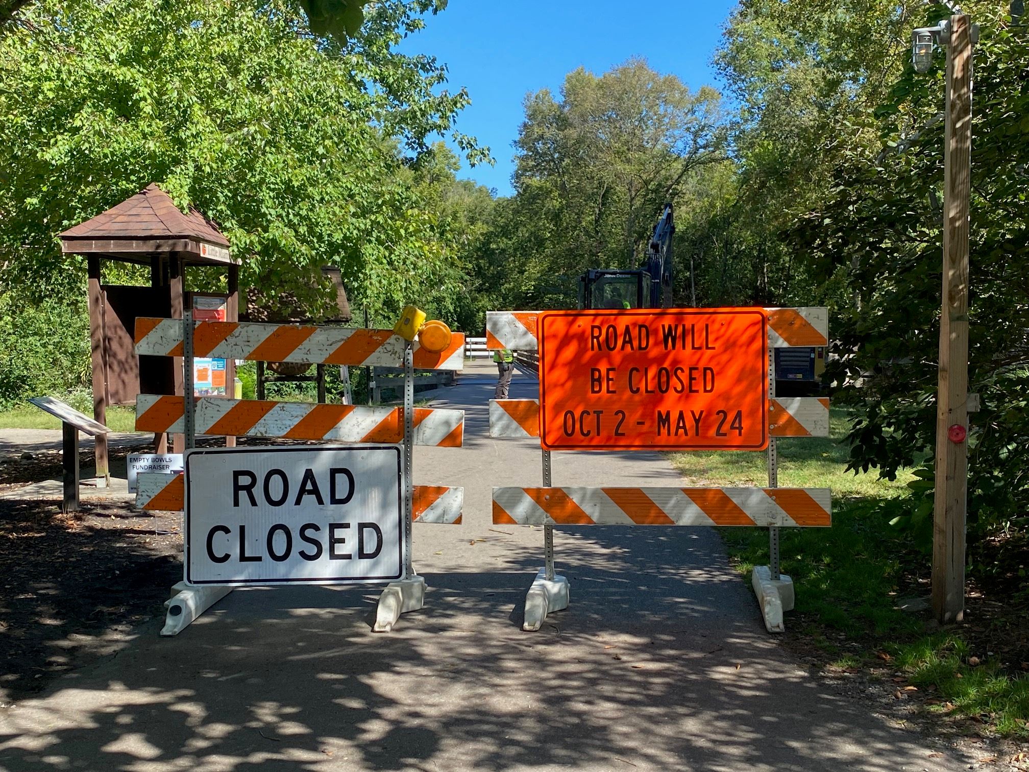 Road Closed Sign at Bridge