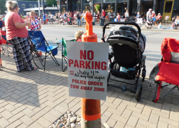 July 4 No Parking Sign