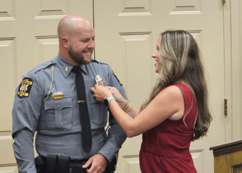 Michael Wright badge pinning