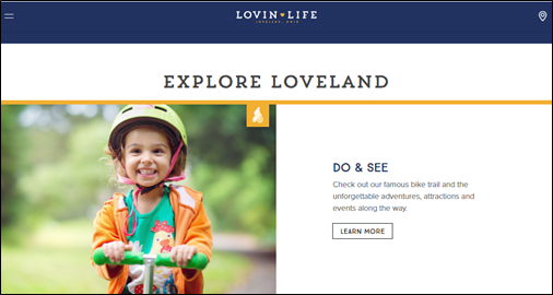 LovinLifeLoveland.com website screenshot