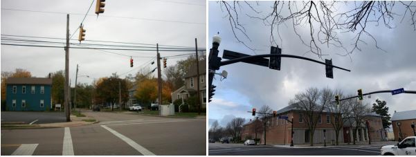 Existing and proposed traffic signal styles