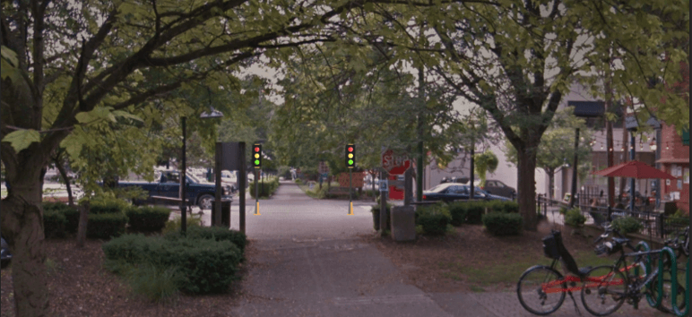 Bike Light at Crossing Example