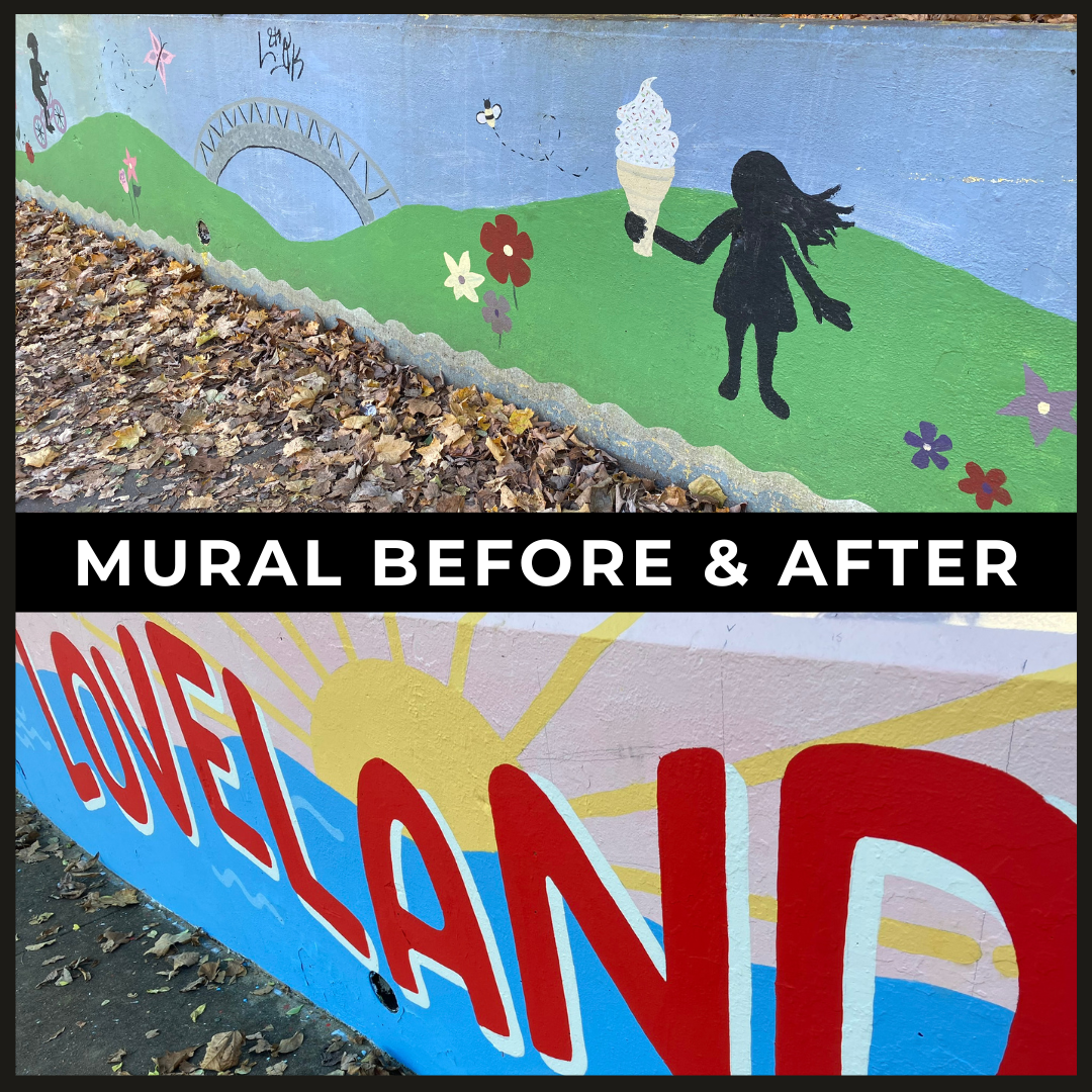 Mural before after