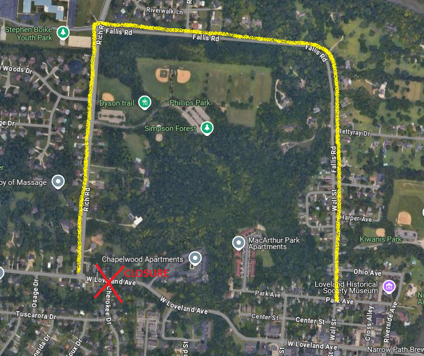 West Loveland Avenue Detour